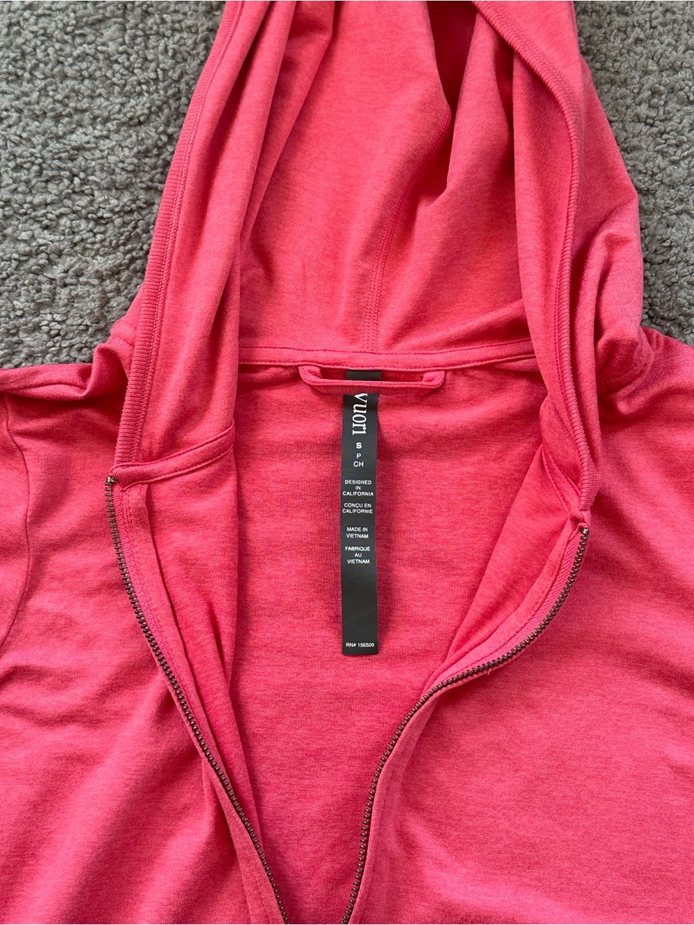 Vuori Halo Mini Full Zip Hoodie Pink Small - Picture 7 of 10